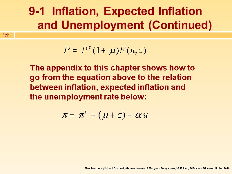 The appendix to this chapter shows how to go from the equation above to